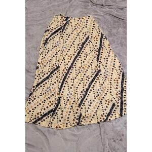 Free People Boho Geometric Print A-Line Maxi Skirt Ivory Festival Prairie